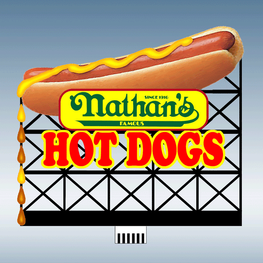 44-3552 Small Nathan's Hot dog sign by Miller Sign