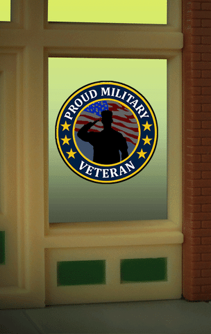 9130 Veterans window sign by Miller Signs