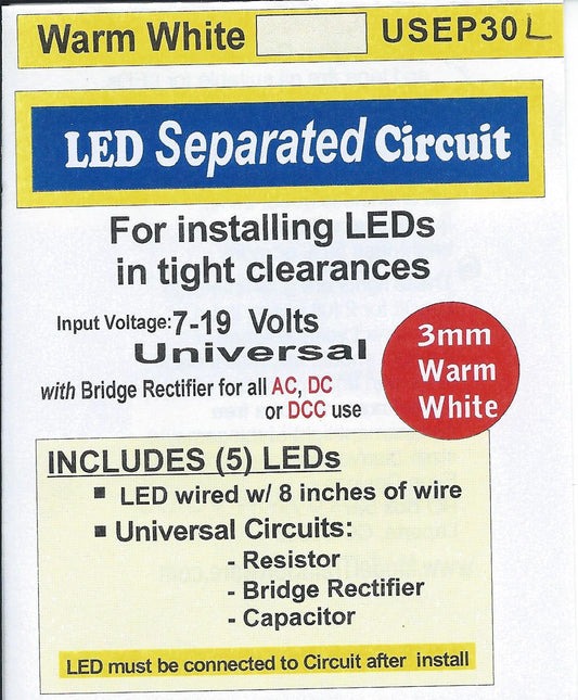 USEP30L 3mm warm white separated circuit LED