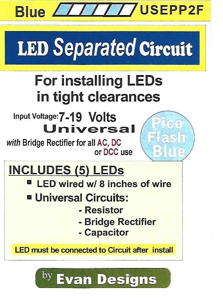 USEPP2F Flashing Separated Pico Blue Circuit by Evan Designs