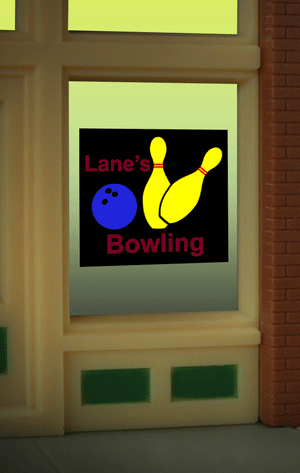 Bowling Window Sign