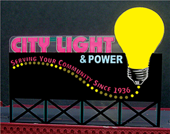 Small Model City Light & Power Animayed Lighted Sign