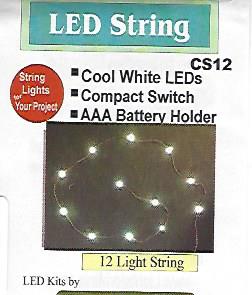 CS12 Cool White LED String of 12 Lights by Evan Designs-0