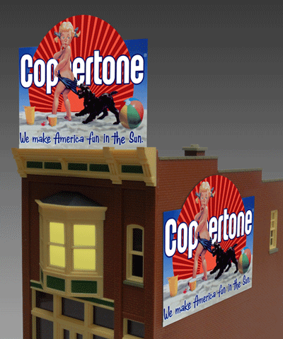Small Model Coppertone Animated Lighted Sign