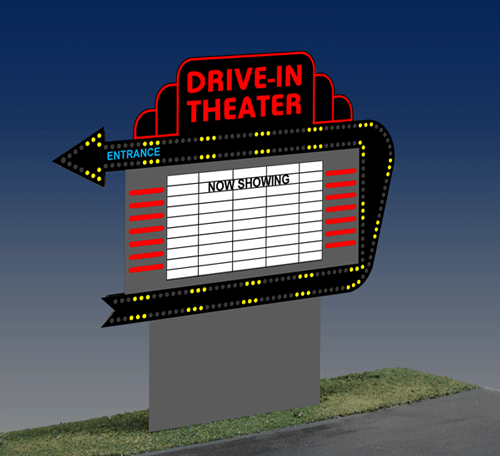 Model Drive In Animated Lighted Sign