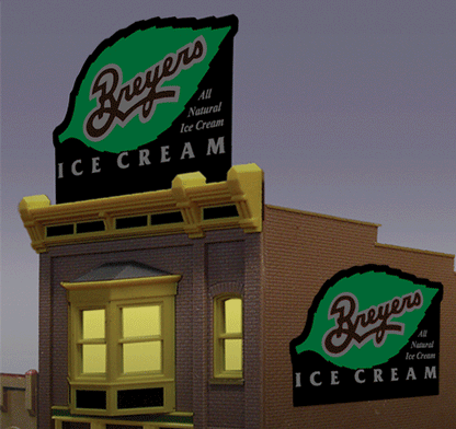 Large Models Byeyers Ice Cream Animated Lighted Sign