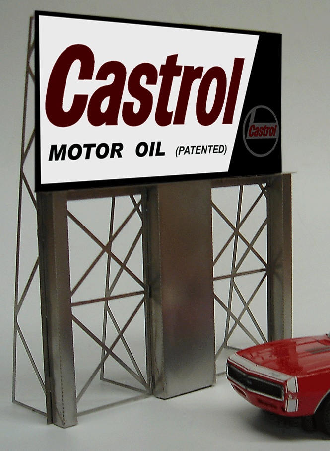 Model Castrol Animated Lighted Roadside Billboard