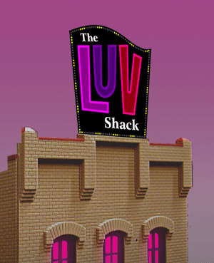 Small LUV Shack Animated Lighted Sign