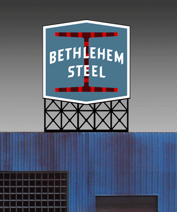 Large Model Bethlehem Steel Animated & Lighted Sign