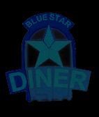 Large Blue Star Diner Animated & Lighted Sign