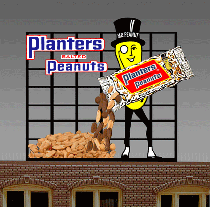 Small Model Planters Peanuts Animated & Lighted Sign
