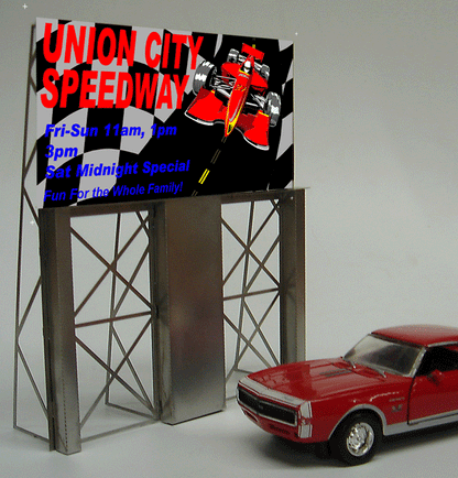 Model Union City Raceway Animated & Lighted Billboard