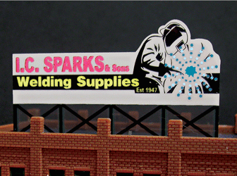 9381 Large Model I.C. Sparks Animated Lighted Billboard by Miller Signs-0