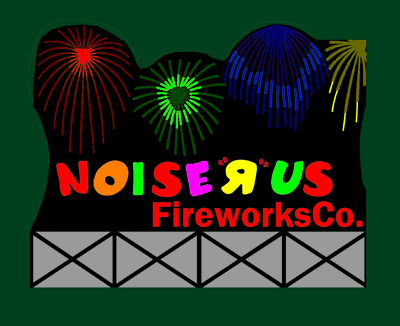 Small Model Noise R Us Fireworks Animated & Lighted Sign