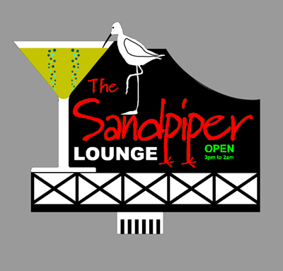 Model Sandpiper Lounge Animated & Lighted Sign