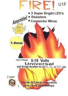 Fire Model Light U1F Simulated Fire 1.8mm LED Kit – Lights4Models