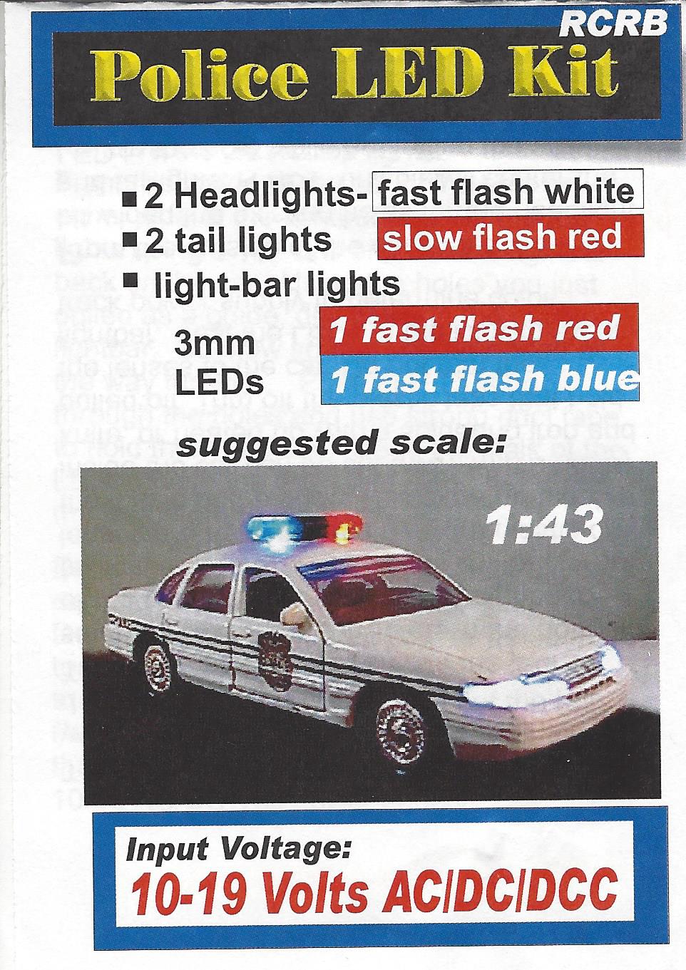 RCRB Emergency Model Model Vehicle Flashing Red/Blue LEDs – Lights4Models