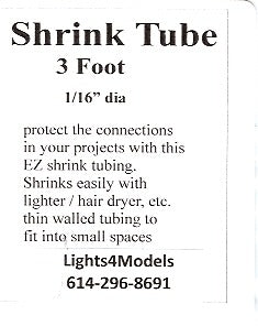 1/16 Black Shrink tube