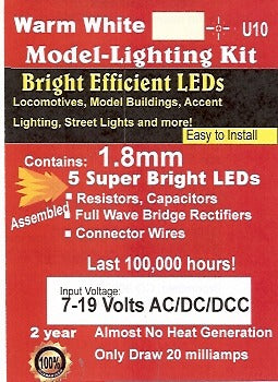 U10 LED Bright Warm White Pkg. of 5