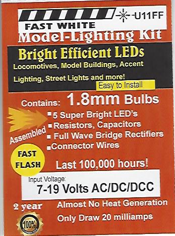 U11FF 1.8mm Bright Fast Flashing Cool White Pkg-5 by Evan Designs-0