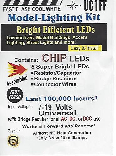 UC1FF Fast Flashing SMD Chip, Color=Cool White Pkg=5 by Evan Designs-0