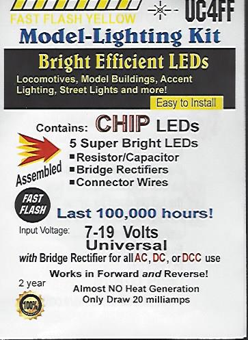 UC4FF Fast Flashing Yellow SMD Chip, Pkg=5 by Evan Designs-0