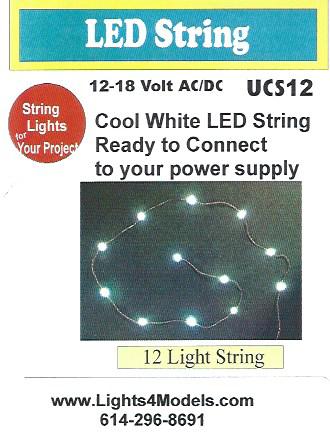 Cool White String of 12 LEDs